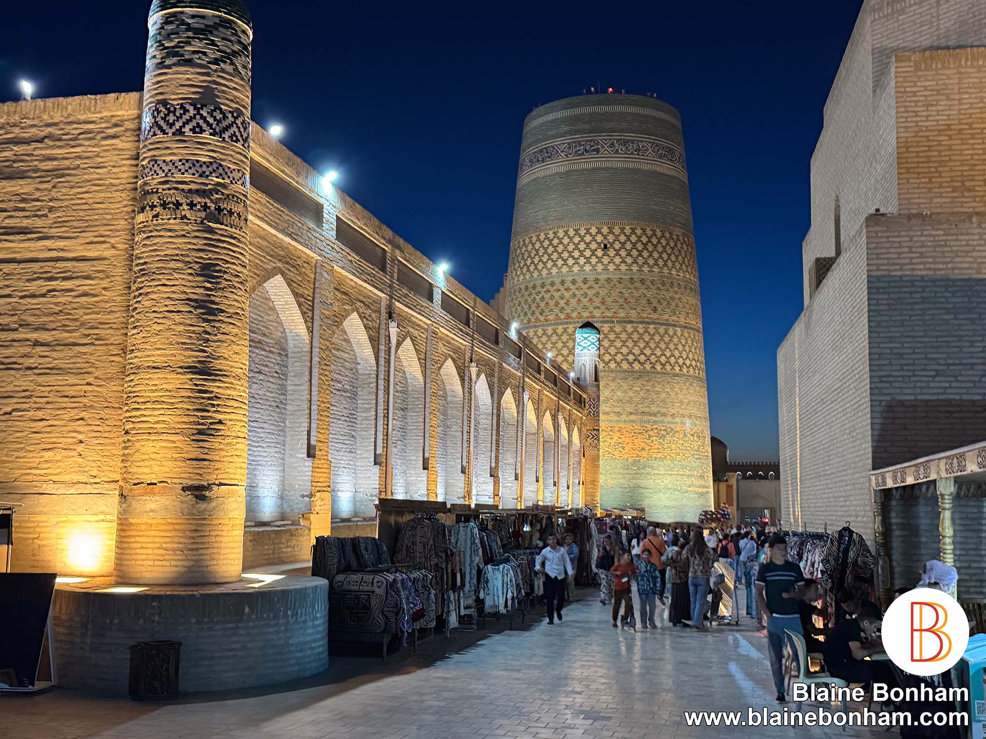 Kalta Minor Minaret is a UNESCO cultural heritage site. Itchan Kala, inner town of the city of Khiva, Uzbekistan